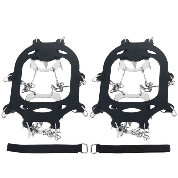 

l/xl size crampons 18 teeth outdoor mountaineering hiking antislip ice snow shoe spikes shoe crampons skidproof high quality