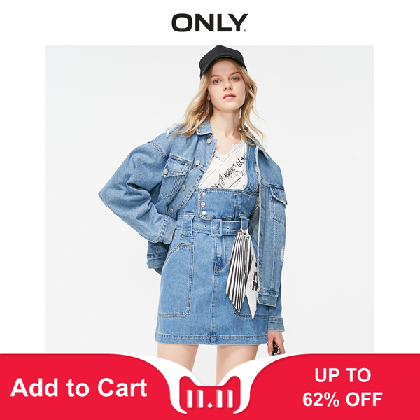 

women's loose fit ripped denim jacket | 119354508, Black;brown