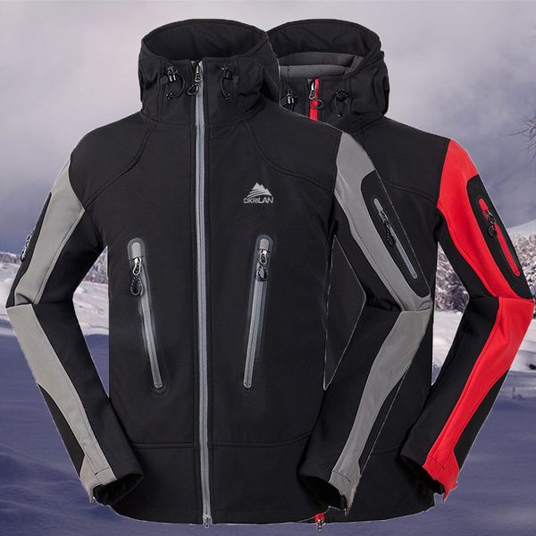 

mens autumn winter casual fashion waterproof keep-warm sport outdoor coat, Black;red