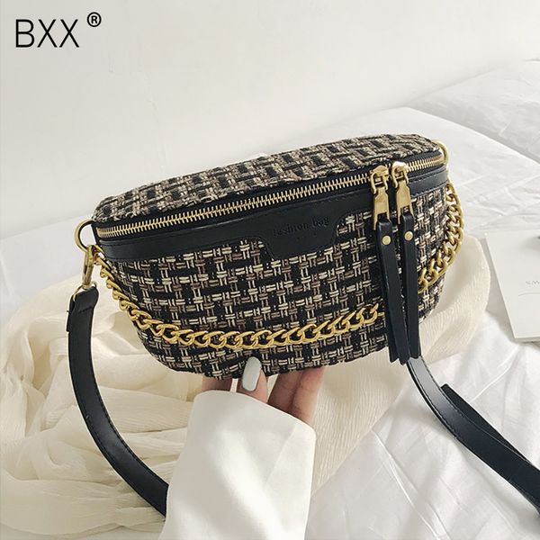 

bxx] women's single shoulder crossbody bag all-match woolen bag 2019 brand designer messenger chain waist chest bags hg746
