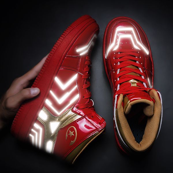 

sneakers for hip hop dance cool boys man pu waterproof 2019 autumn winter fashion couple tide sports shoes high to shoes red, Black