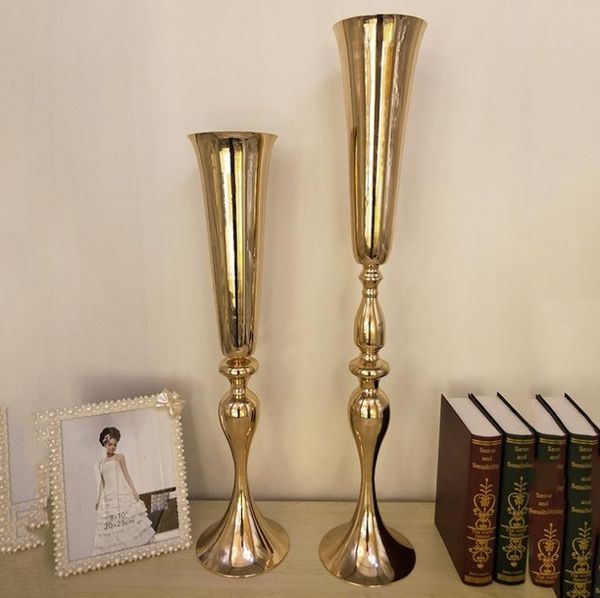 88см высокая тонкие металлический цветок ваза, труба вазы для свадьбы центрального декора дома украшения свадебного цветка стенд оптовой SN754