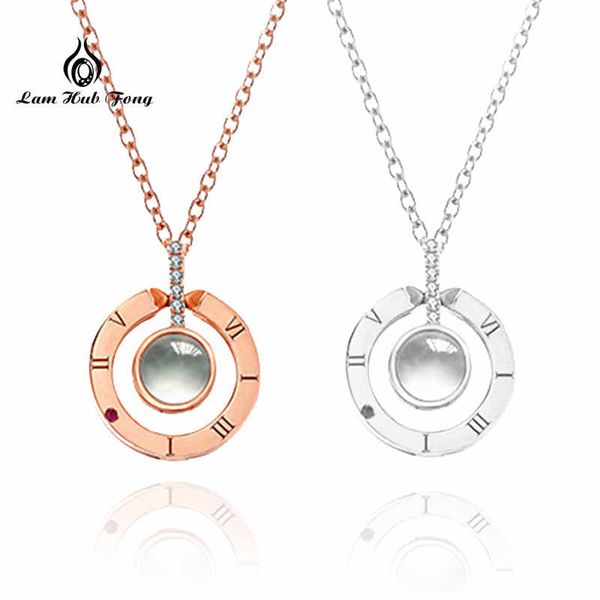 

100 languages i love you crystal pendant necklace 925 sterling silver love memory necklace anniversary lucky for girlfriend