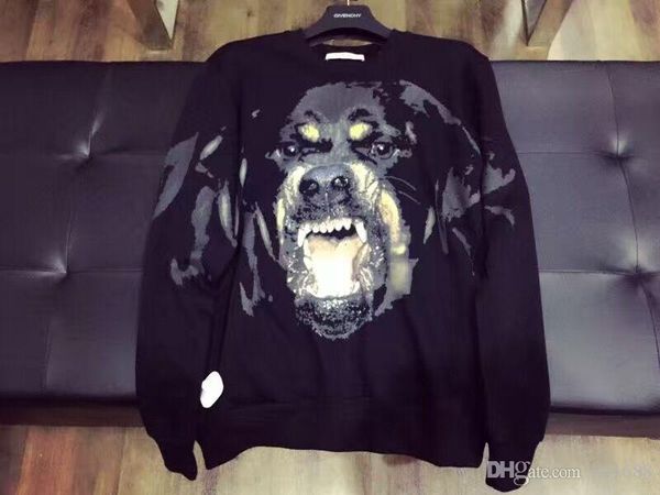 

2016 autumn and winter men hoodies dog head sweater men's long sleeve casual sweatshirt sports hoody men hooded sweatshirt men's c, Black