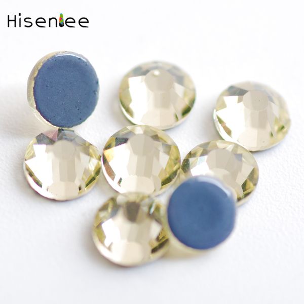 

fashion charm semi-circular flat back shape crystal light yellow shiny crystal rhinestone diy nail art decoration, Silver;gold
