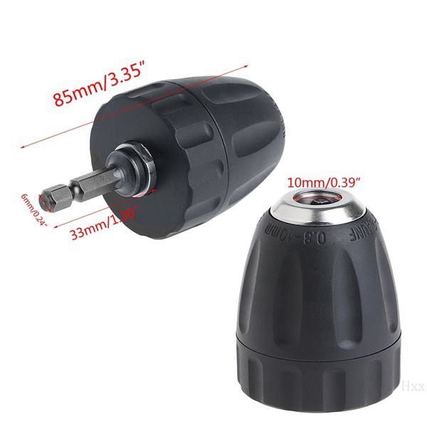 

sailflo 0.8-10mm keyless drill chuck converter 3/8" 24unf + 1/4" hex shank sds adaptor