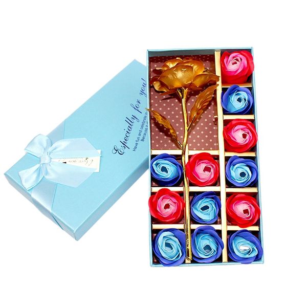 

новая золотая фольга цветок с роскошной коробкой мыло розы ароматические лепесток ванна свадьба очистка подарок на день рождения прекрасный