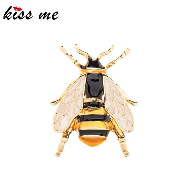 

kissme cute multicolor enamel bee brooch for women gifts gold color alloy insect sweater coat pins fashion jewelry accessories, Gray