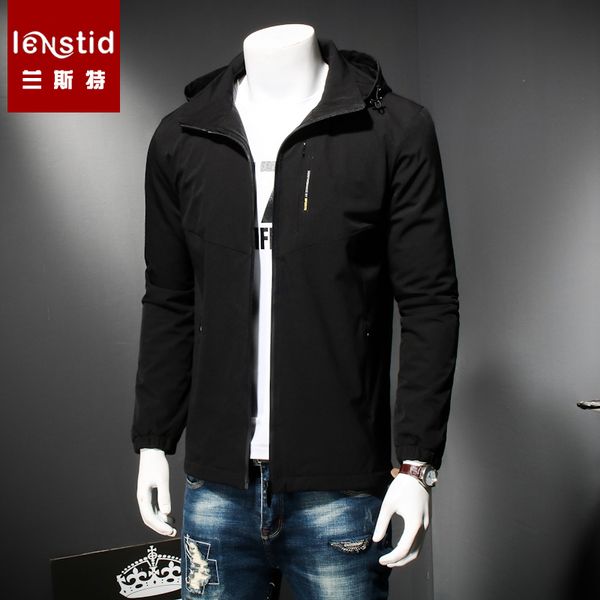 

lenstid 2018 winter plus velvet hooded jacket men warm thicken casual male coat brand clothes parkas outerwear windbreaker 1120#, Black;brown