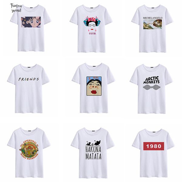 

fashion brand luck tshirt bag womens print t shirt suprise the good price short sleeve lg wt01, White