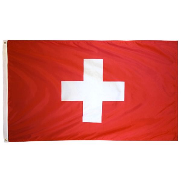 

aerlxemrbrae flag swiss 100% polyester switzerland flag 3x5 ft flag 90 x 150cm
