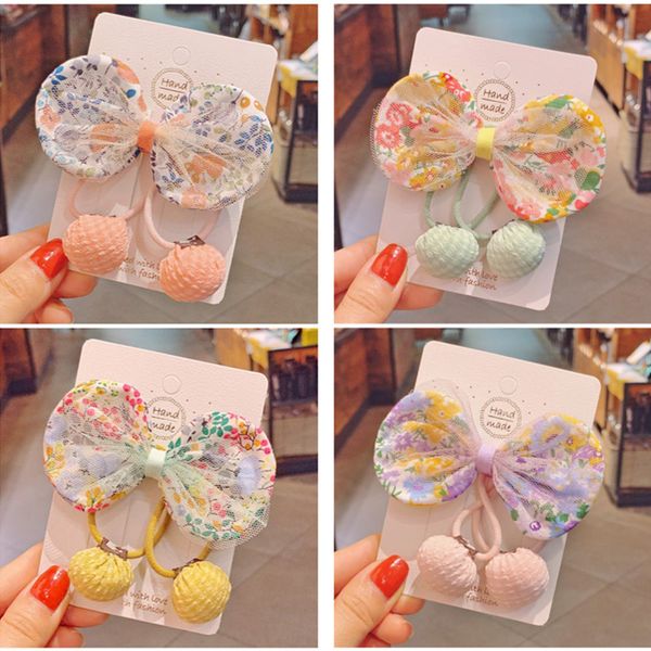 

10set/lot sweet cute girls cherry bow hairpins ornaments headdress hair clips new charm kids ball floral bow barrettes accessory, Slivery;white