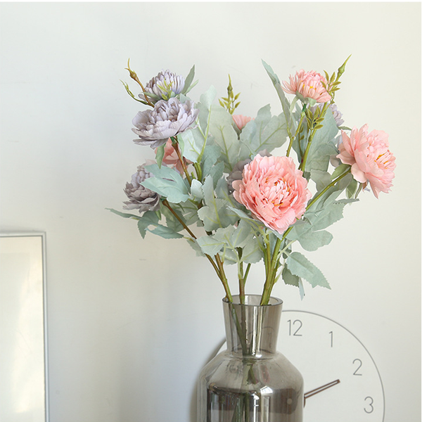 

1 pc peony artificial flower bouquet diy silk fake flower for wedding holding party room decoration
