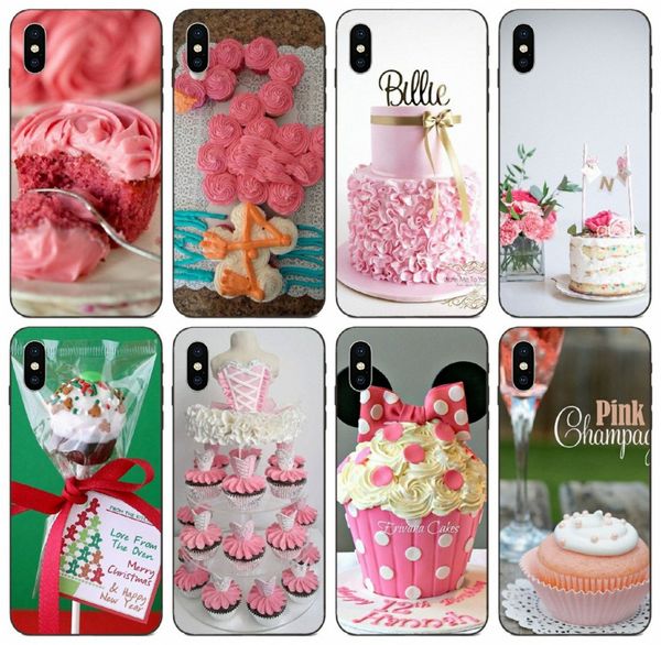 

[tongtrade] comics manga caricature pink cupcake cake case for iphone 11 pro x xs max xr 8s 7s galaxy a5 huawei y5 sony xperia z3 1pcs case