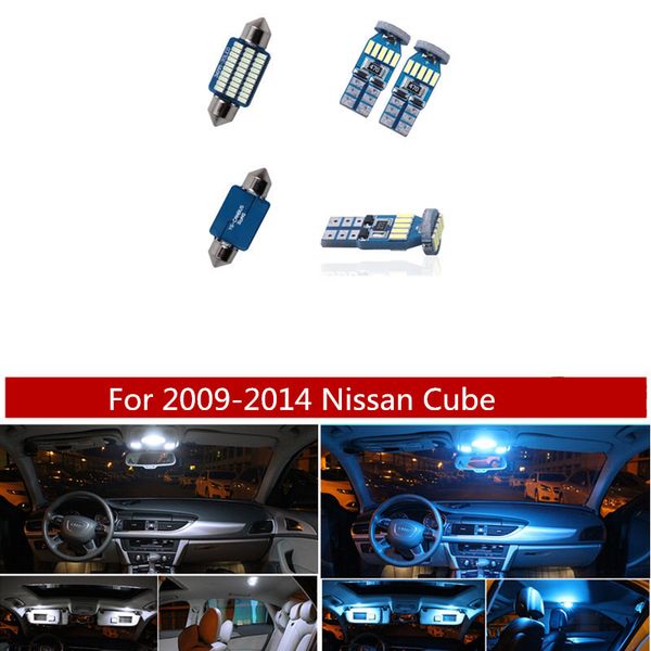 Grosshandel 10 Stucke Weiss Eisblau Led Lampe Auto Lampen Innenpaket Kit Fur 2009 2014 Nissan Cube Map Dome Kofferraum Kennzeichenbeleuchtung Von