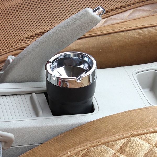 

car ashtray flame retardant abs silver plated ashtray can be split and cleaned 2 colors