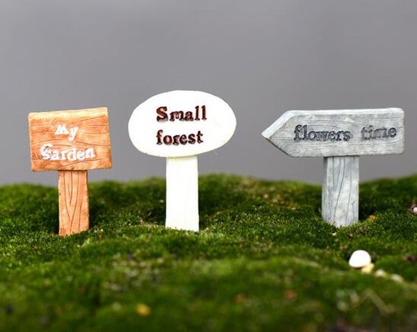 

new resin crafts sign board signboard miniatures fairy garden gnome moss terrarium decor bonsai figurines micro landscape
