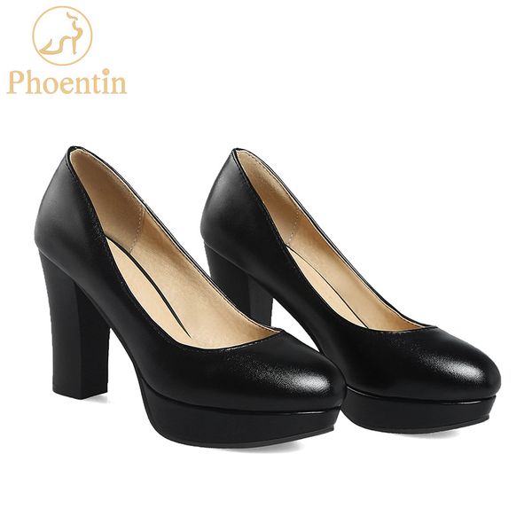 

phoentin platform shoes high heels black slip-on women pumps 2018 elegant ladies dress shoes new arrival ft340