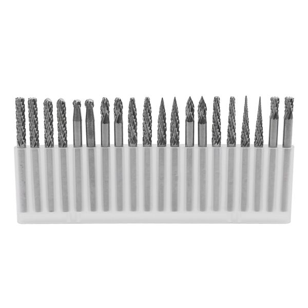 

new 20pc full double grain tungsten carbide rotary burr milling cutter milling cutter bit set mini drill rotating tool accessori