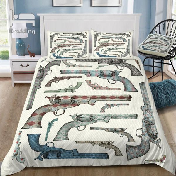 

vintage pistols 3d bedding set printed duvet cover set  king twin size