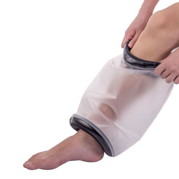 

knee burns scald waterproof protective cover fracture bathing waterproof nursing cover, Black;gray
