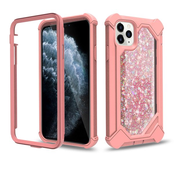 

для iphone 11 про макса хз макс xr и гибридных жидкость блеск зыбучие пески тяжелая обязанность ударопрочный чехол для samsung с20 с20 с20 п