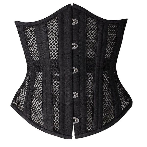 24 Стальных Кости Женщина сетка мгновенной Формы талия тренер Underbust корсет тело Формирователи 28см Высота торс Пояс Пояс для похудения Пояс XS-3XL