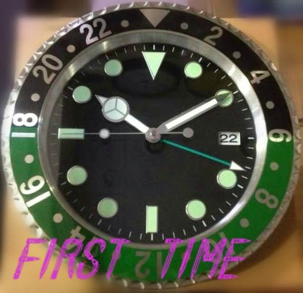

home decor wall clock modern design brand new stainless steel luminous face calendars ft-gm005