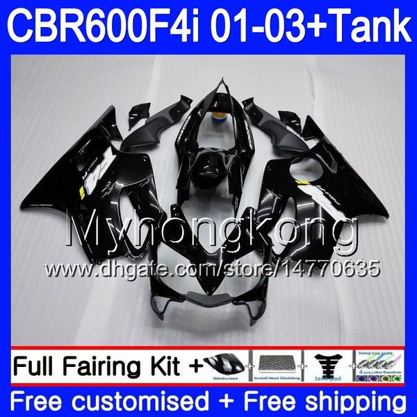 

body +tank for honda cbr 600 f4i cbr 600f4i cbr600fs 600 fs 286hm.1 cbr600f4i glossy black 01 02 03 cbr600 f4i 2001 2002 2003 fairings