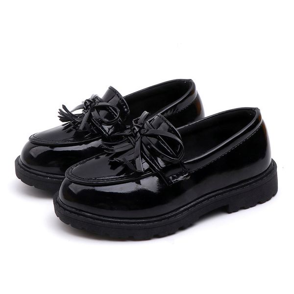 

spring children flats fashion tassel boys girls leather shoes classic vintage kids single shoes loafers performance 06a, Black;grey