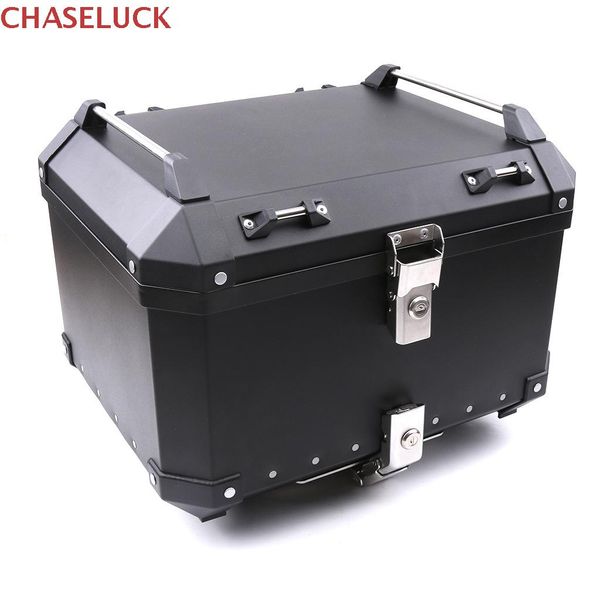 

36l 40l 50l 60l motorcycle rear trunk storage tool box waterproof luggage helmet lock toolbox case aluminum accessory universal