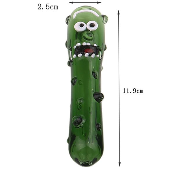 

Glass Funny Pickle Pipe Cucumber Heady Hand Pyrex Spoon Cute Water Tobacco Green Bubbler Smoking Pipes Accessories Christmas
