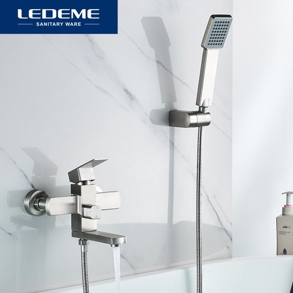 

ledeme bathtub faucets wall mounted faucet bathroom shower faucet stainless steel bathtub mixer bath mixer taps l73233