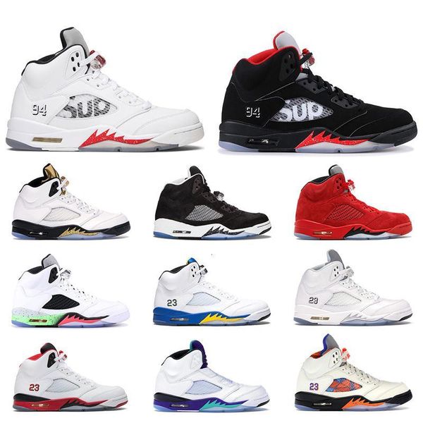 

5s basketball shoes for men 5 ice blue laney michigan desert camo blue suede fire red fresh prince olympic mens sports sneakers