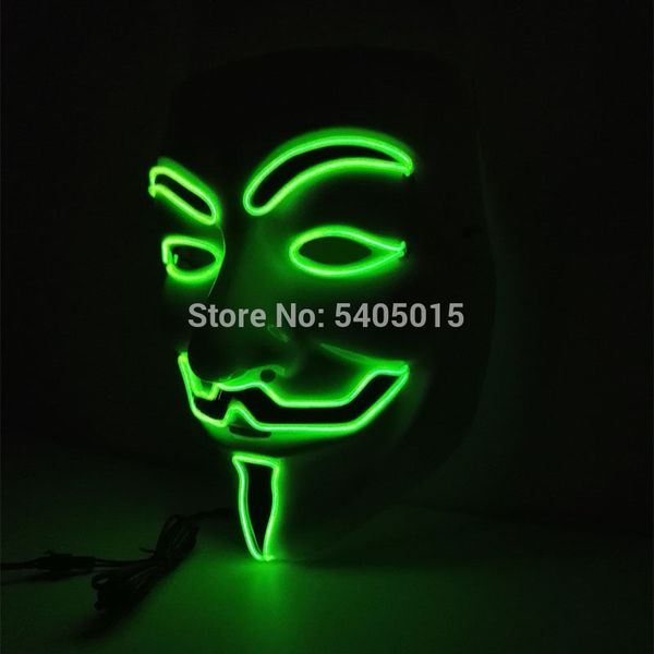 

v for vendetta el wire glasses nightclub glow party supplies led glasses rave party for favors 10 colors optional