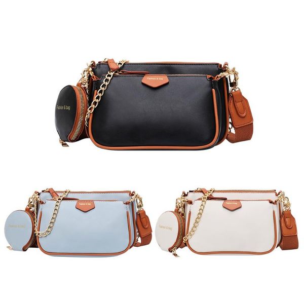 

women shoulder bag 3 in 1 pu leather ladies chain shoulder messenger bag chain ladies multi-pocket crossbody handbag
