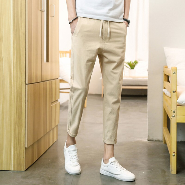 

2020 summer cotton slacks summer toe harlan pants pants loose sports men korean fashion men, Black