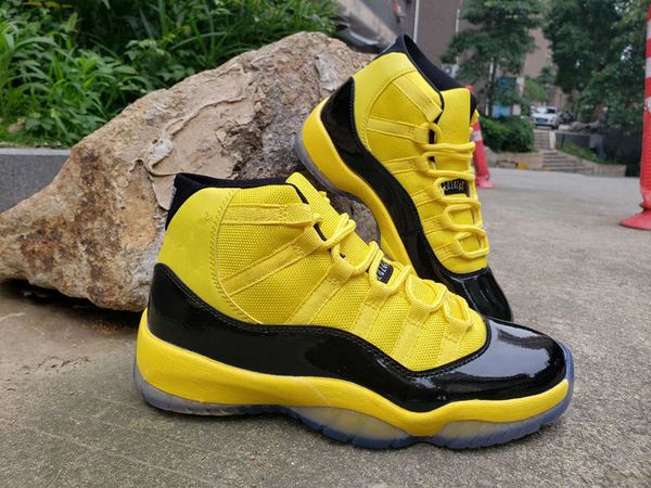 

wholesale new 11 xi yellow black men basketball shoes sneakers sports 11s with box size 7-13