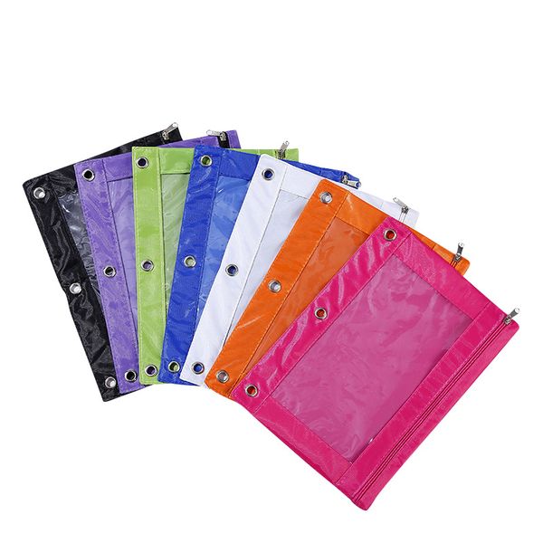 

3 ring pencil pouch with mesh window