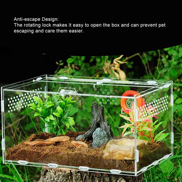 

reptile tank insect spider tortoise lizard small pet breeding box transparent acrylic vivarium lid reptile pet product terrarium