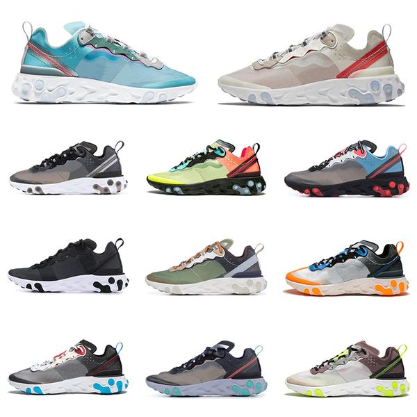 

New Arrival react element 87 55 running shoes for men women white black Royal Tint Sail mens trainer sports sneakers breathable runner
