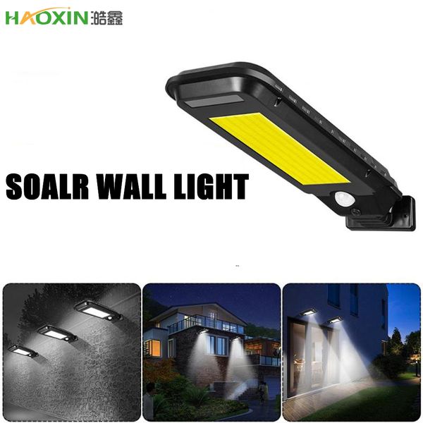 

haoxin cob 40/210 led solar street light wall lamp outdoor ip65 waterproof motion sensor path alley courtyard street night lighting