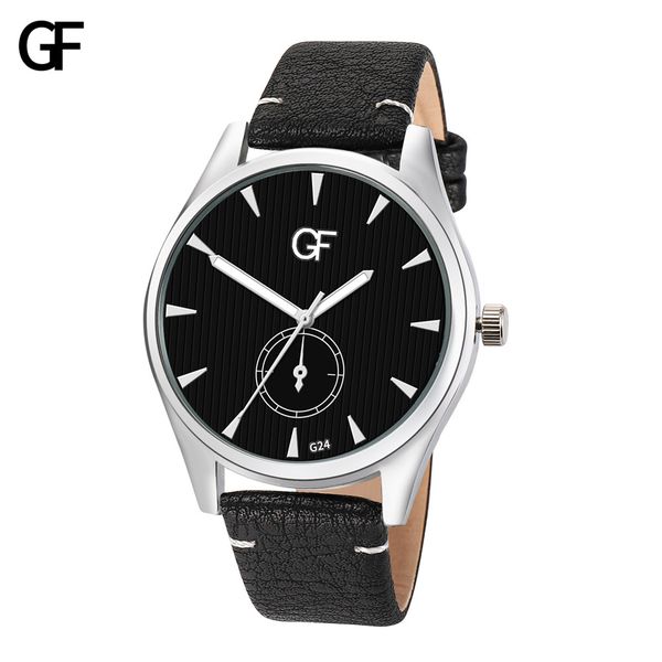 

2019 fashion luxury watches men relogio masculino quartz letter leather band watch pointer light series brand wristwatches, Slivery;brown