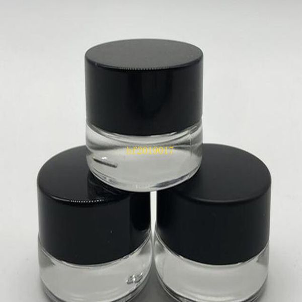 300 x 3 g Traval kleines Creme-Make-up-Glas mit Aluminiumdeckel, weißes PE-Pad, 3 ml, 1/10 Unzen, Kosmetikverpackung, Glas