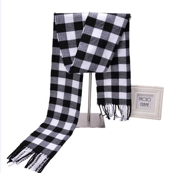 

2019 new autumn and winter men's european and american cashmere english plaid su-supou scarf, Blue;gray