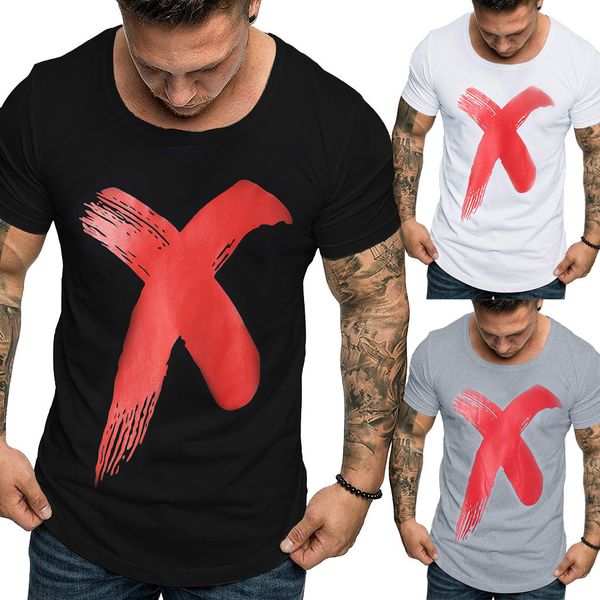 

2020 mens designer new printed luxury t shirt men's big x print casual pullover round neck short sleeve europe and america wholesale, White;black