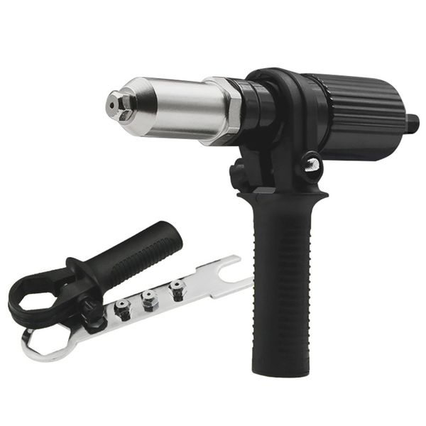 

alloy steel black electric riveting adapter with 2.4/3.2/4.0/4.8mm diameter rivet head for electric drill wwo66