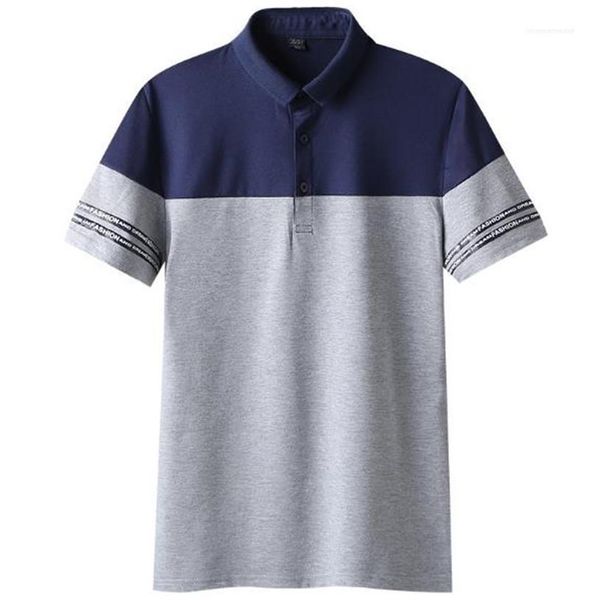 

tees mens lapel summer male clothing polo mens tshirts short slim fit sleeved patchwork letter printed, White;black
