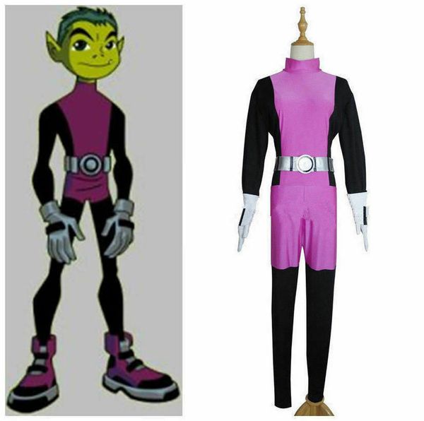 

горячей! судный патруль униформа beast boy bb косплей костюм, Black;red