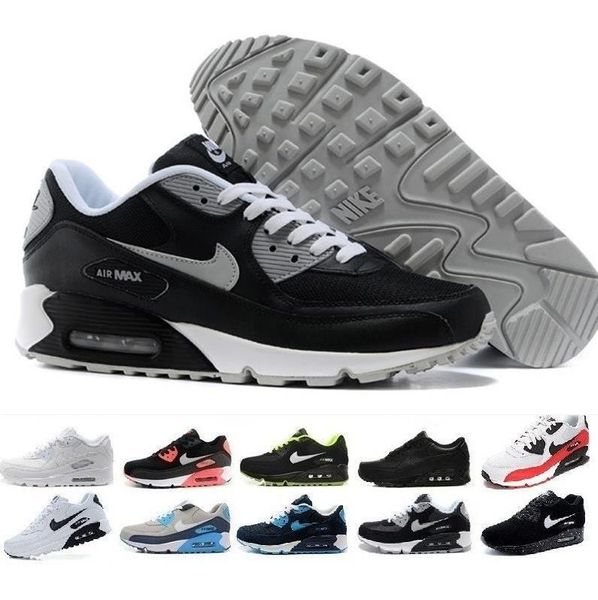 

good quality air cushion classic max 90 sneakers surface breathable men women running shoes black red white casual sport athletic trainers